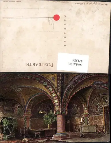 421586,Künstler AK F. Rowland Eisenach Wartburg Burg Kemenate Innenansicht