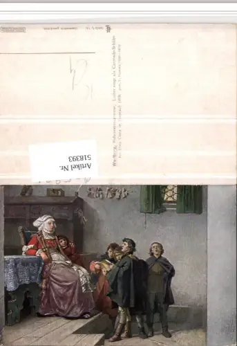 518393,Künstler AK F. Pauweis Eisenach Wartburg Luther singt Frau Cotta