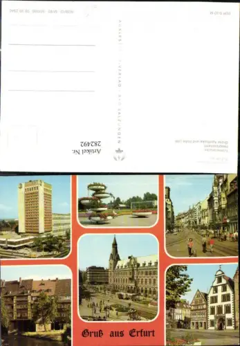 282492,Erfurt Interhotel Kosmos IGA Anger Krämerbrücke Postamt Apotheke Mehrbildkarte