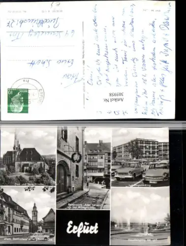 305958,Erfurt Dom Severikirche Restaurant Trabant Statthalterei Springbrunnen Mehrbildkarte