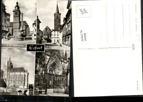 369408,Erfurt Anger-Brunnen Dom Domportal Kirchen Mehrbildkarte