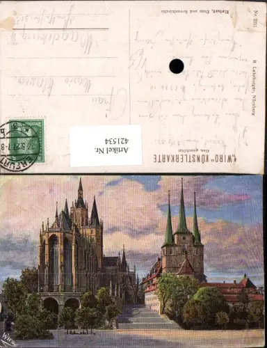 421534,Künstler AK Erfurt Dom u. Severikirche Kirche pub Wiro 2311