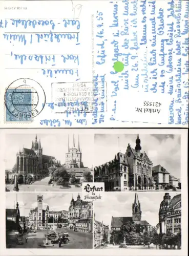 421555,Erfurt Dom Kirche Rathaus Bahnhofplatz Mehrbildkarte