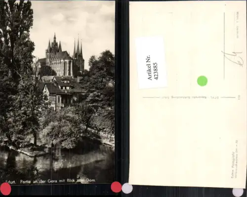 423885,Erfurt Partie an d. Gera m. Blick zum Dom Kirche
