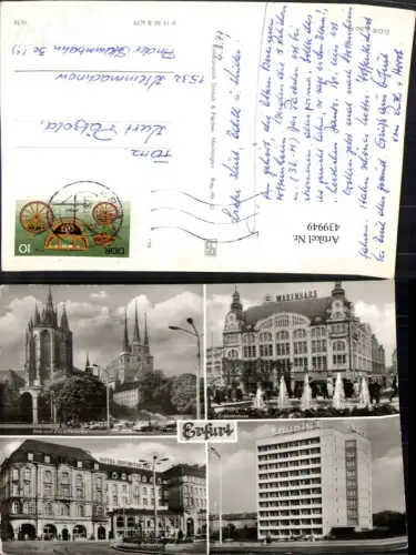 439949,Erfurt Warenhaus Dom Kirche Interhotel Hotel Mehrbildkarte