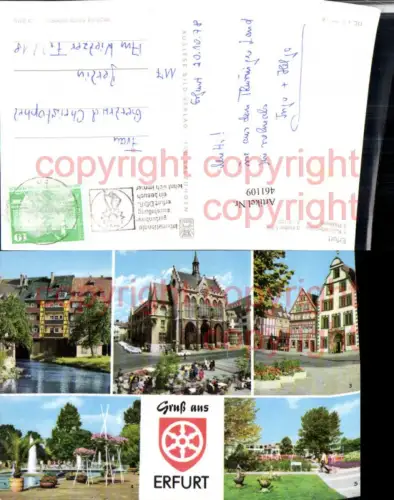 461109,Erfurt Krämerbrücke Rathaus IGA Mehrbildkarte