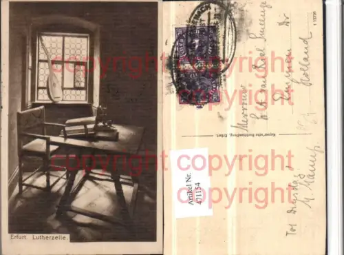 471154,Erfurt Lutherzelle Laute Bahnpost Leipzig – Eisenach