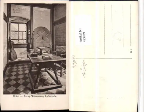 483909,Erfurt Evangelisches Waisenhaus Lutherzelle