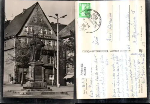 274703,Jena Der Hanfried auf d. Marktplatz Denkmal Weinstube