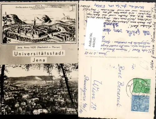 444343,Jena Totale 1620 Mehrbildkarte Künstler Merian