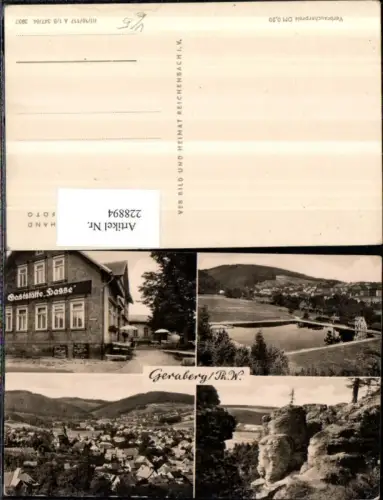 228894,Geraberg im Thüringer Wald Totale Gaststätte Hasse Schwimmbad Mehrbildkarte pub VEB 3937