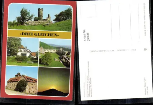 280825,Mühlburg Drei Gleichen Gaststätte Freudenthal Burgruine Wachsenburg Mehrbildkarte