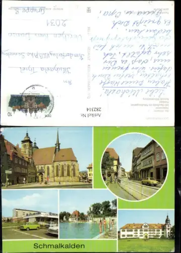 282314,Schmalkalden Altmarkt HO-Kaufhalle Freibad Schloss Wilhelmsburg Mehrbildkarte