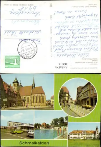 282316,Schmalkalden Altmarkt HO-Kaufhalle Freibad Schloss Wilhelmsburg Mehrbildkarte