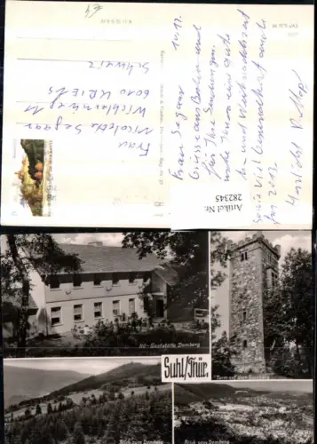 282345,Suhl in Thüringen Totale HO-Gaststätte Domberg Turm Mehrbildkarte