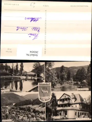 282454,Sitzendorf Totale Badeanstalt HO-Hotel zur Linde Schwarza Mehrbildkarte pub VEB 10euro902
