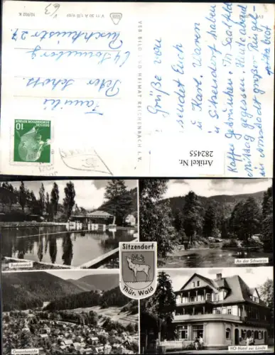 282455,Sitzendorf Totale Badeanstalt HO-Hotel zur Linde Schwarza Mehrbildkarte pub VEB 10euro902