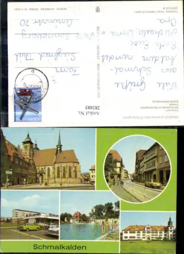 282485,Schmalkalden Altmarkt HO-Kaufhalle Freibad Schloss Wilhelmsburg Mehrbildkarte