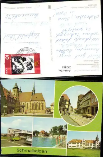 282488,Schmalkalden Altmarkt HO-Kaufhalle Freibad Schloss Wilhelmsburg Mehrbildkarte