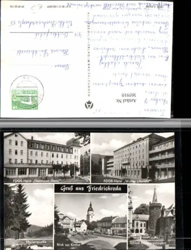 305910,Friedrichroda Schloss Reinhardsbrunn Kirche FDGB-Heim Hermann Danz u. Walter Ulbricht