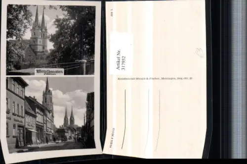 317952,Mühlhausen Kirche Straßenansicht Geschäfte Mehrbildkarte
