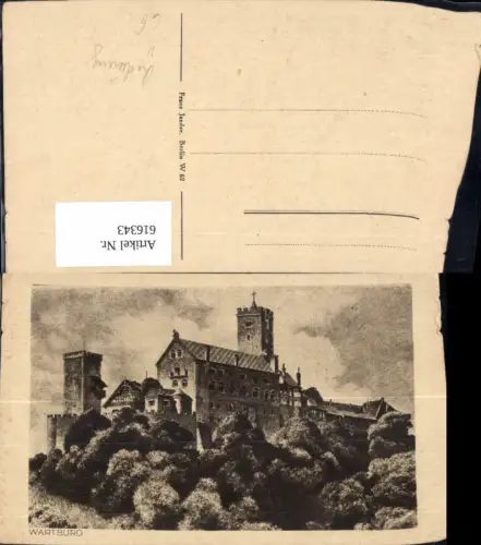 616343,Radierung Eisenach Wartburg Burg pub Franz Jander W 62