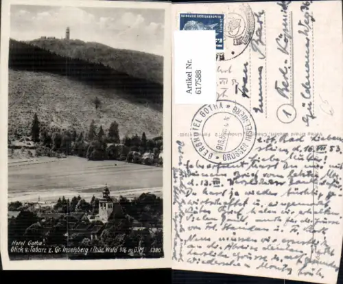 617588,Hotel Gotha Blick v. Tabarz z. Großen Inselsberg Thüringer Wald