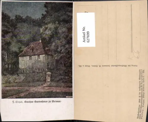 627699,Künstler Ak F. Geyer Goethes Gartenhaus zu Weimar
