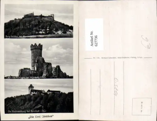627736,Mehrbild Ak Die drei Gleichen Burg Gleichen Mühlburg Wachsenburg b. Arnstadt