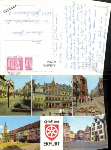 637157,Mehrbild Ak Erfurt Anger Haus z. Breiten Herd Krämerbrücke