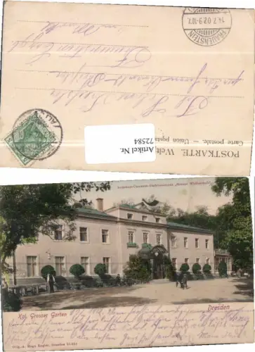 72584,Dresden Grosser Garten Restaurant 1905