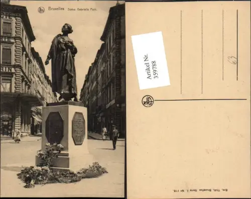 359788,Belgium Bruxelles Brüssel Statue Gabrielle Petit Denkmal