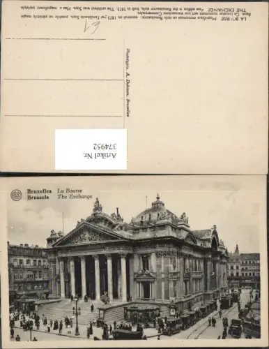 374952,Belgium Bruxelles Brüssel La Bourse Börse Gebäude