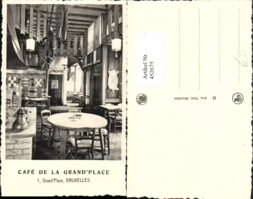 452675,Belgium Bruxelles Brüssel Cafe de la Grand Place Innenansicht