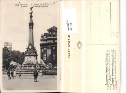 481158,Belgium Bruxelles Brüssel Monument Anspach Brunnen