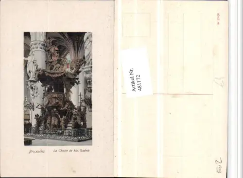 481172,Belgium Bruxelles Brüssel La Chaire de Ste Gudule Kanzel