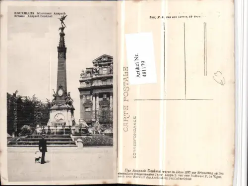 481179,Belgium Bruxelles Brüssel Monument Anspach Brunnen