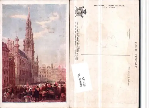 510115,Belgium Künstler AK L. Haghe Bruxelles Brüssel Hotel de Ville Rathaus