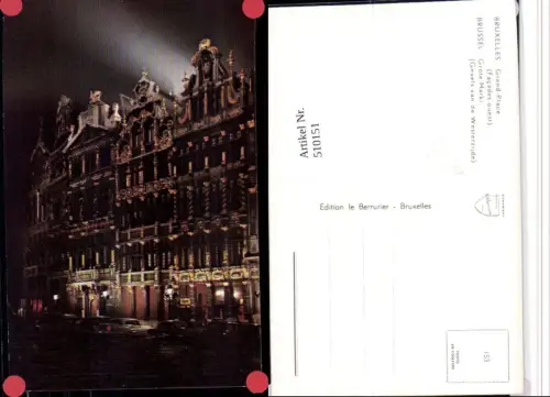 510151,Belgium Bruxelles Brüssel b. Nacht Grand Place Platz