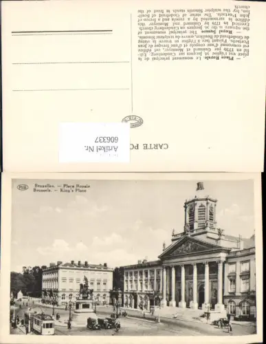 606337,Brüssel Bruxelles Place Royale Kings Place Straßenbahn