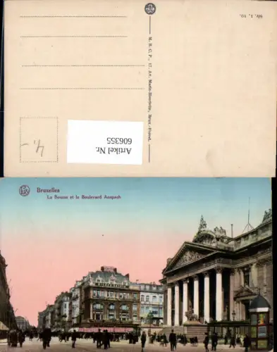 606355,Brüssel Bruxelles La Bourse et le Boulevard Anspach