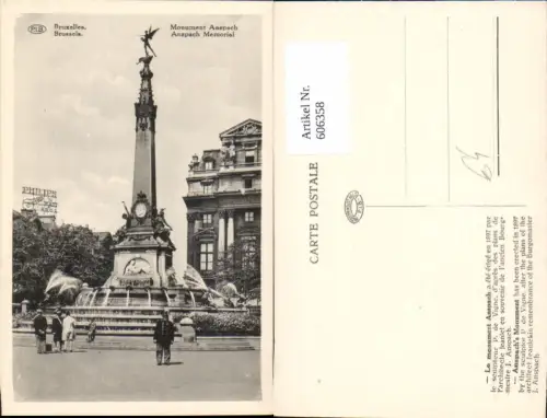 606358,Brüssel Bruxelles Monument Anspach Anspach Memorial Denkmal Brunnen