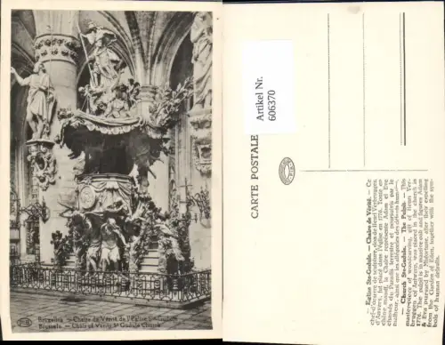 606370,Brüssel Bruxelles Chaire de Verite de l Eglise Ste Gudule Kirche Innenansicht