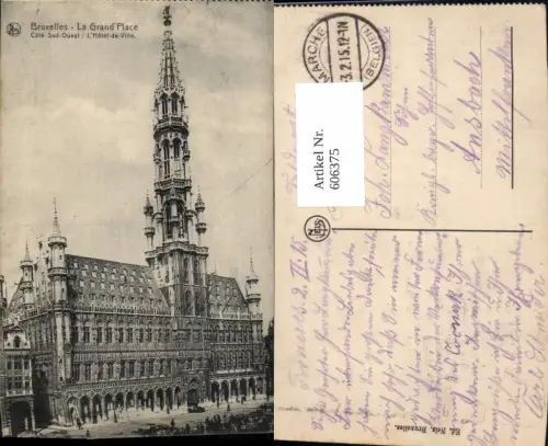 606375,Brüssel Bruxelles La Grand Place L Hotel de Ville Rathaus