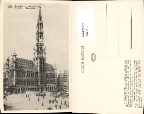 606381,Brüssel Bruxelles Hotel de Ville Rathaus Town Hall