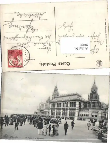 94090,Ostende La digue et le kursaal Leute 1920
