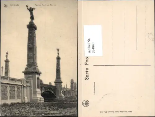 374840,Belgium Ostende Pont de Smet de Naeyer Brücke Säulen