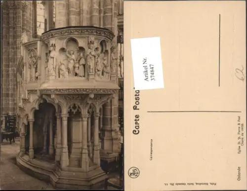 374847,Belgium Ostende Eglise St. Pierre u. Paul Chaire de verite Kirche Kanzel
