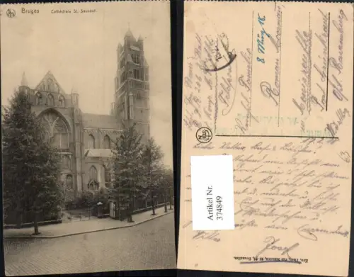 374849,Belgium Bruges Brügge Cathedrale St. Sauveur Kirche