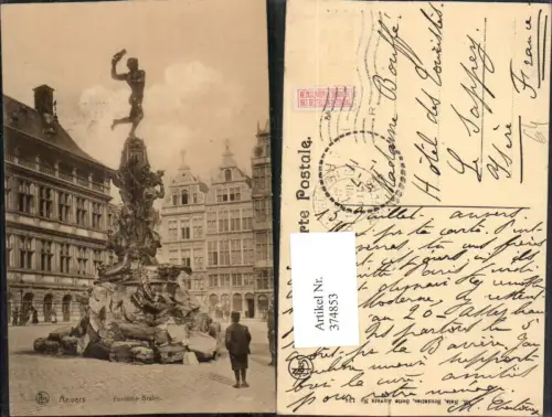 374853,Belgium Anvers Antwerpen Fontaine Brabo Brunnen Statue